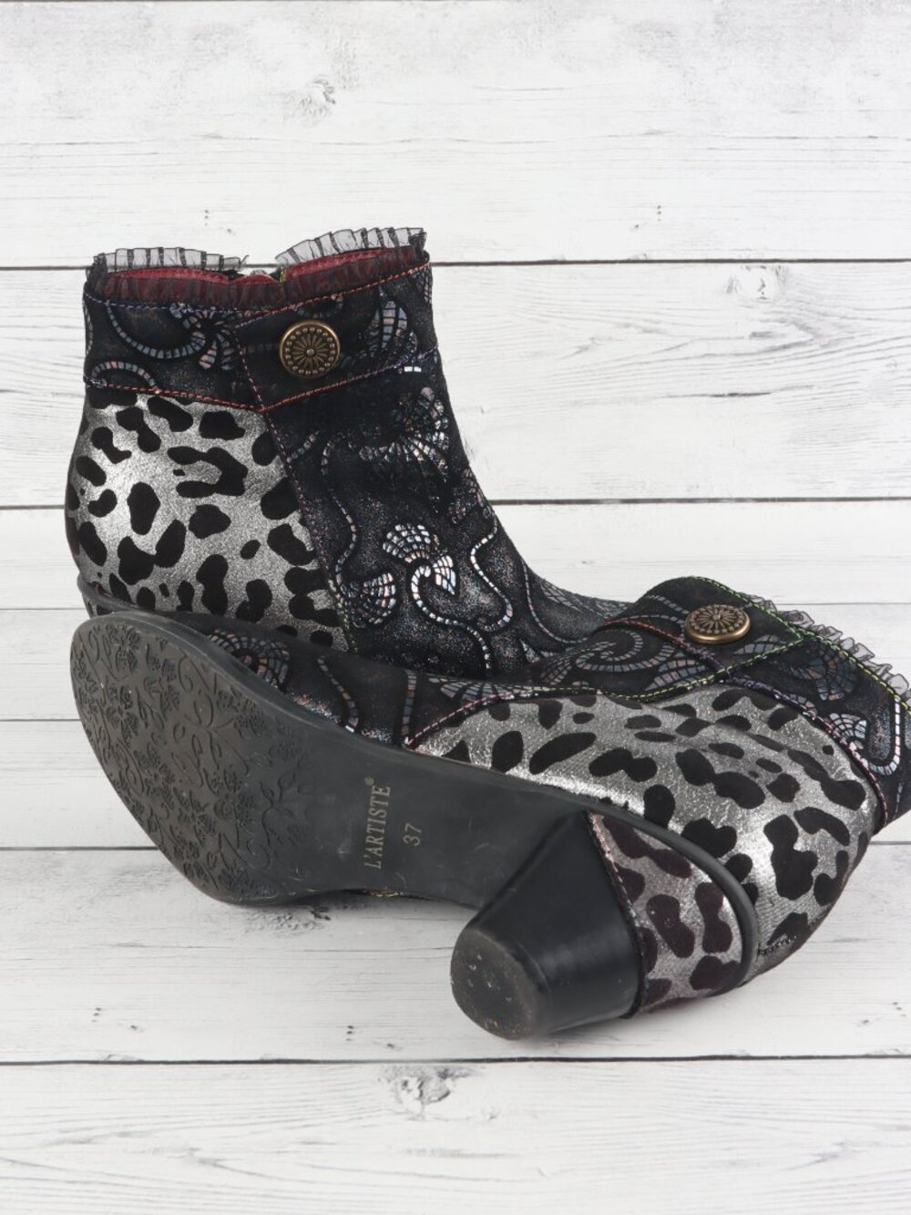 L'Artiste  Dessa Bootie EU 37 / USA 6.5-7 - Black Multi - Picture 7 of 15